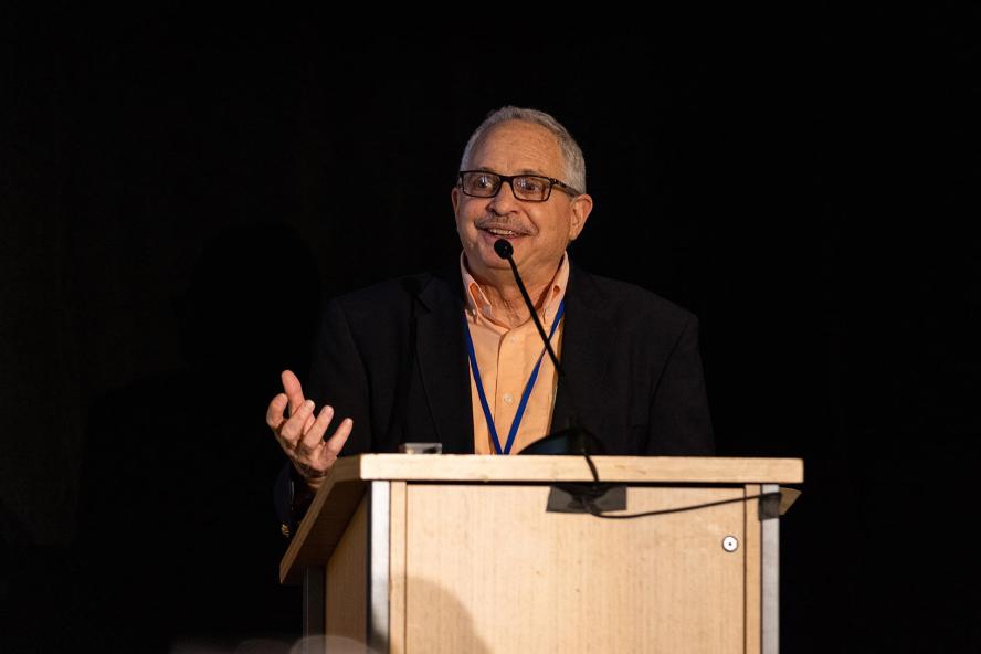 David Kaplan speaks at the inaugural Tufts University Cellular Agriculture Innovation Day, in January 2023.