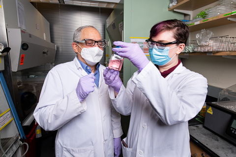 David Kaplan and student in lab